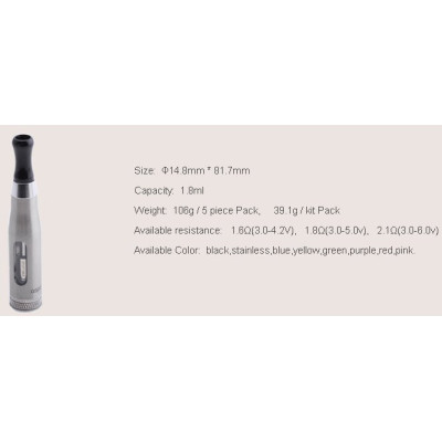 aSpire CE5-S BVC Clearomizer 1,8ohm 1,8ml Silver