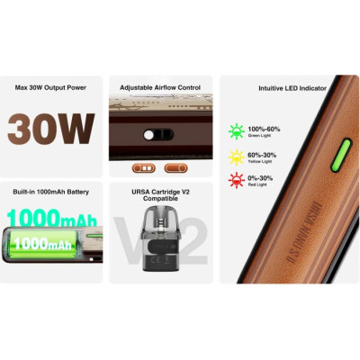 Lost Vape Ursa Nano S II Pod elektronická cigareta 1000mAh Brown Thorns