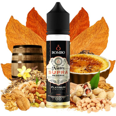 Příchuť Bombo Platinum Tobaccos S&V 15ml Nutty Supra Reserve (Tabák s karamelem a oříškovým máslem)