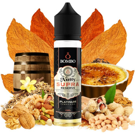Příchuť Bombo Platinum Tobaccos S&V 15ml Nutty Supra Reserve (Tabák s karamelem a oříškovým máslem)