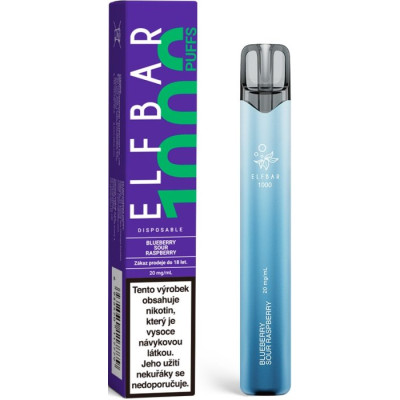 Elf Bar 1000 elektronická cigareta 20mg Blueberry Sour Raspberry