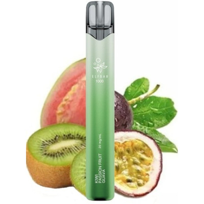 Elf Bar 1000 elektronická cigareta 20mg Kiwi Passion Fruit Guava