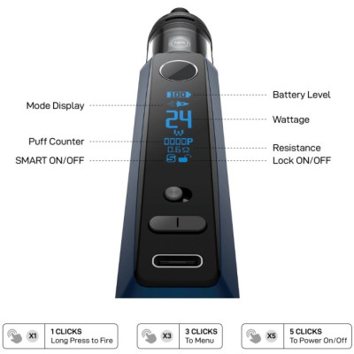 Vaporesso GTX ONE Pro 40W elektronická cigareta 3000mAh Black