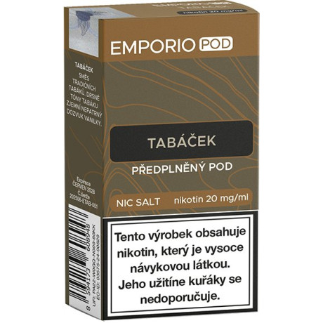 EMPORIO POD cartridge Tabáček 20mg 1Pack