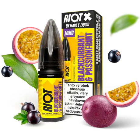 Liquid RIOT X Salt Blackcurrant & Passionfruit (Černý rybíz a marakuja) 10ml-10mg