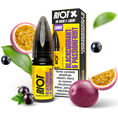 Liquid RIOT X Salt Blackcurrant & Passionfruit (Černý rybíz a marakuja) 10ml-20mg