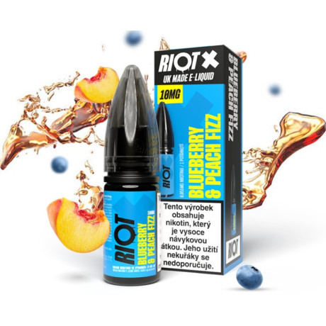 Liquid RIOT X Salt Blueberry & Peach Fizz (Borůvka a broskvová limonáda) 10ml-20mg