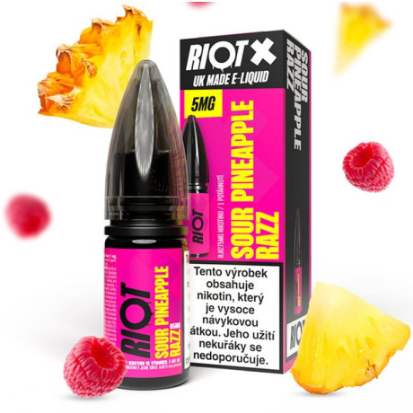 Liquid RIOT X Salt Sour Pineapple Razz (Ananas a nakyslá malina) 10ml-10mg