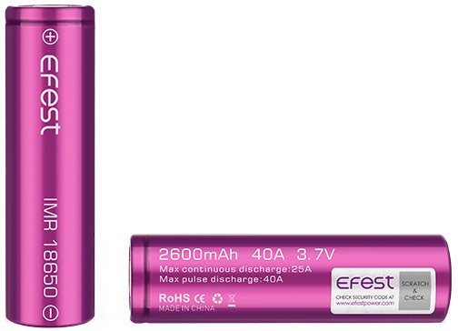 Efest baterie typ 18650 2600mAh 40A
